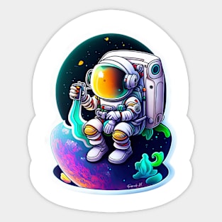 Colorful Astronaut Sticker #7 Sticker